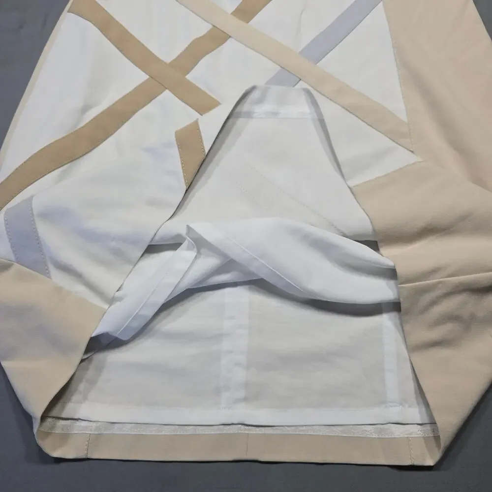 White House Black Market Cream and Tan Midi Dress - Picture 10 of 12